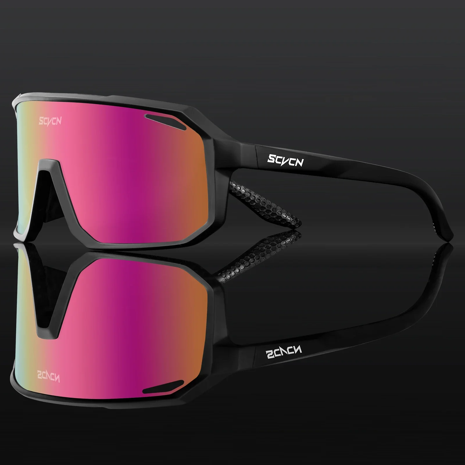 SCVCN Fahrradbrille, Fahrrad, Mountainbike, Wandern, Camping, Golf, UV400, Sonnenbrille, Sportschutzbrille für Männer und Frauen, Baseball: Lavendel