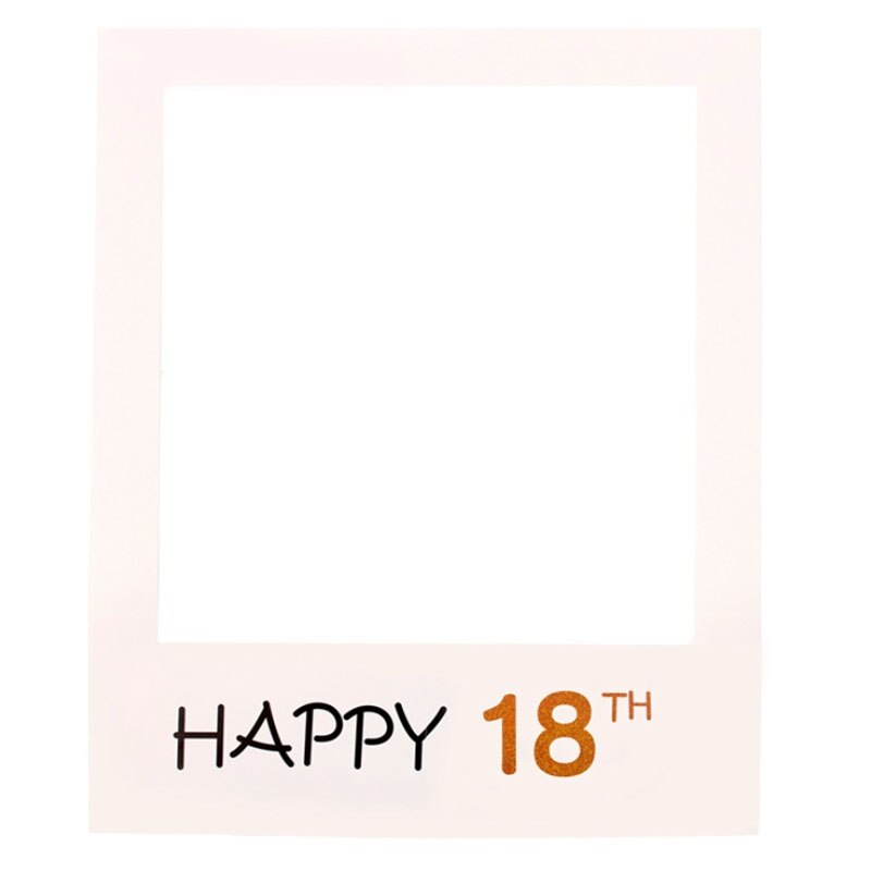 1Pc Paper Photo Frame Photobooth Props 1st 18th 21st 30th 60th Birthday Party Decor Adult Photo Prop Birthday Party Supplies: 18th birthday frame