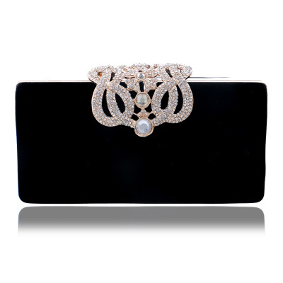 SEKUSA embrayage sacs de soirée couronne strass sacs de soirée sac à main sac à bandoulière pour mariage diamants dame sac à main Mini sacs de soirée: YM1010black