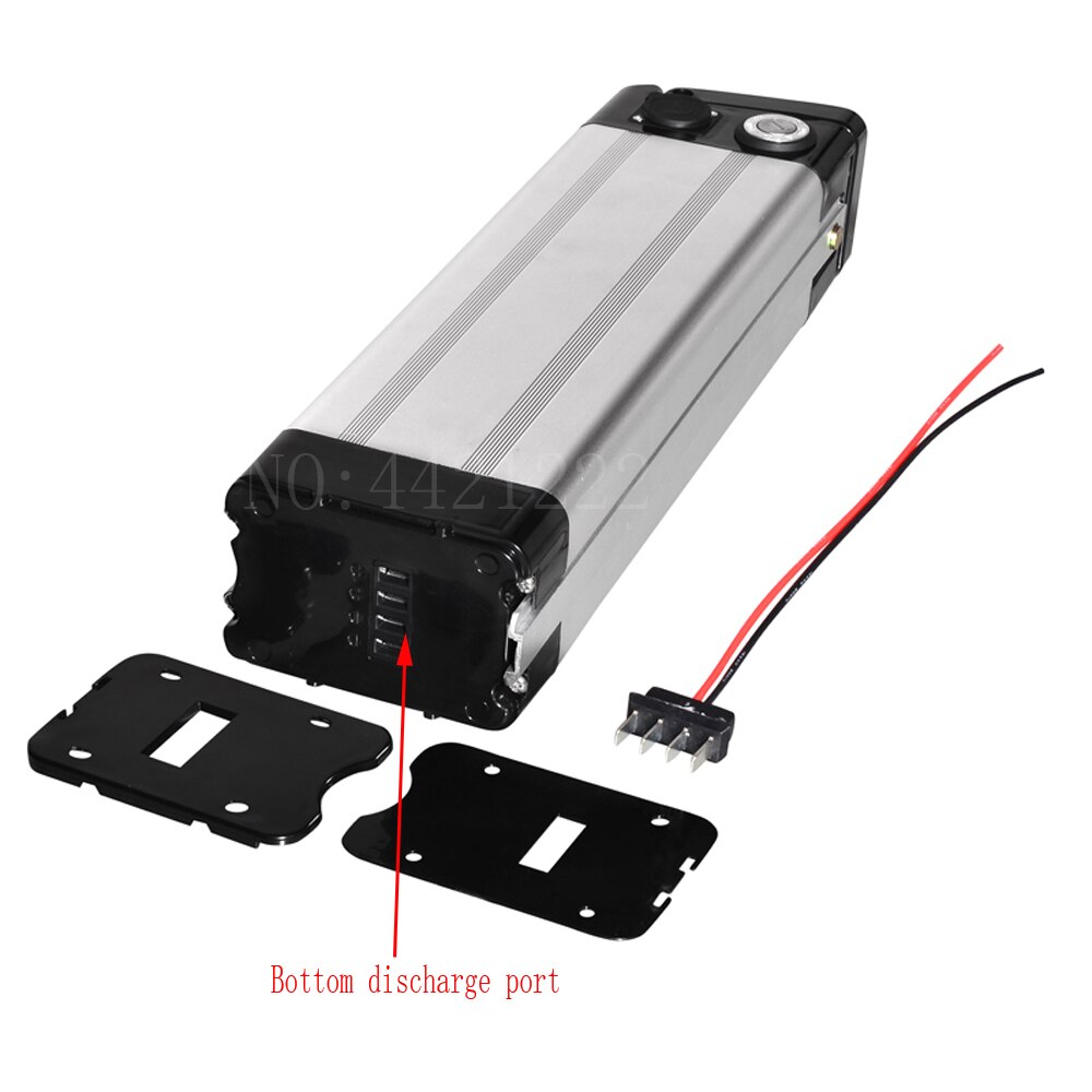 24V 36V 48V electric bike battery case 24 V 36 V 48 V Silver Fish Ebike Aluminum housing Bottom discharge