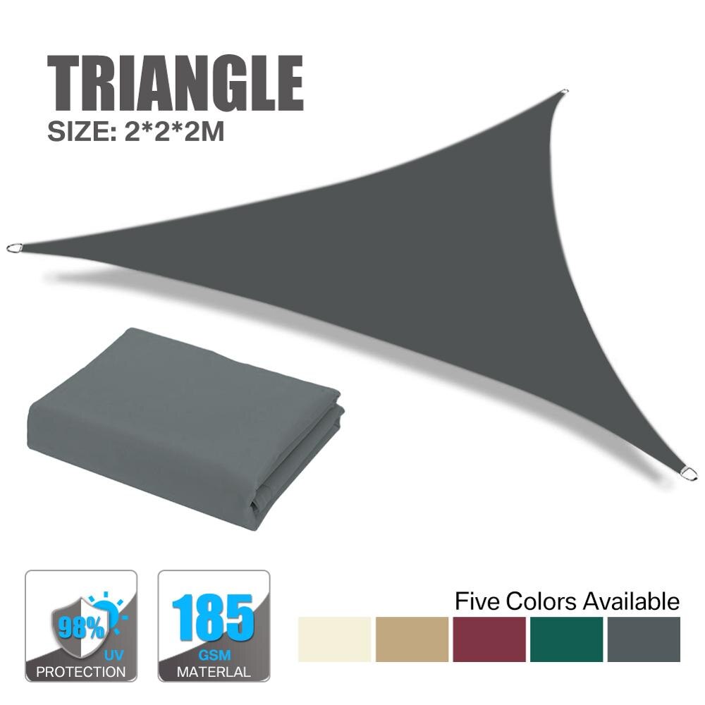 Small Size 2x2x2M Sun Shade Sail 98%UV Block/Anti-snow Triangle Canopy For Children Playground Garden Patio Shelter Awnings: Grey 2x2x2M