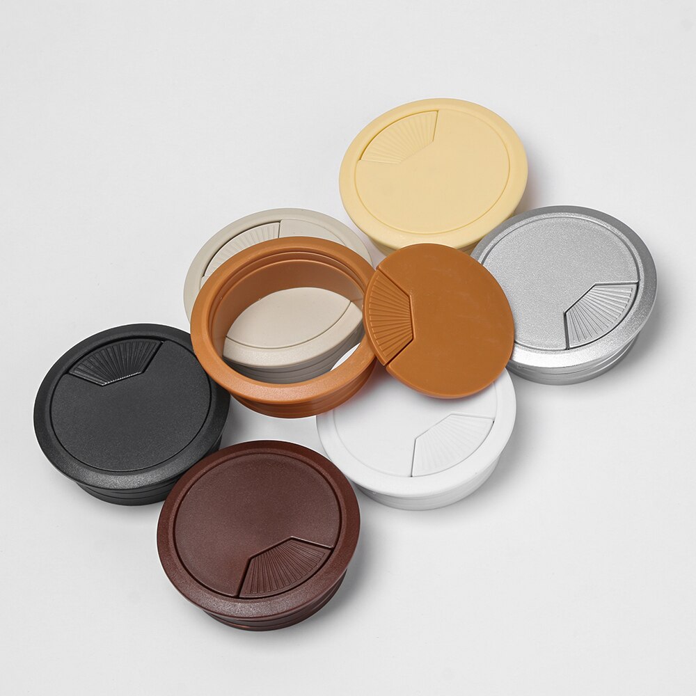 60/80Mm Bureau Tafel Plastic Kabel Gat Cover Pc Computer Bureau Ronde Draad Netjes Grommet Bureau Tafel Kabel fastener Office Organizer