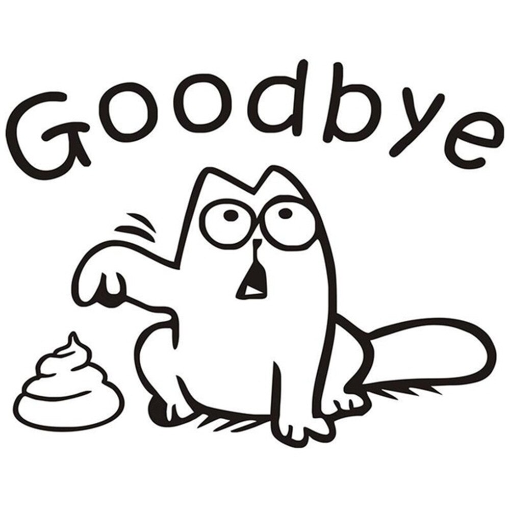 Toilet Seat Sticker Decal Cats Face Mural Bathroom Toilet Restroom Sticker Classic Cartoons Decoration Goodbye Potbellied Sticke: 15x19cm