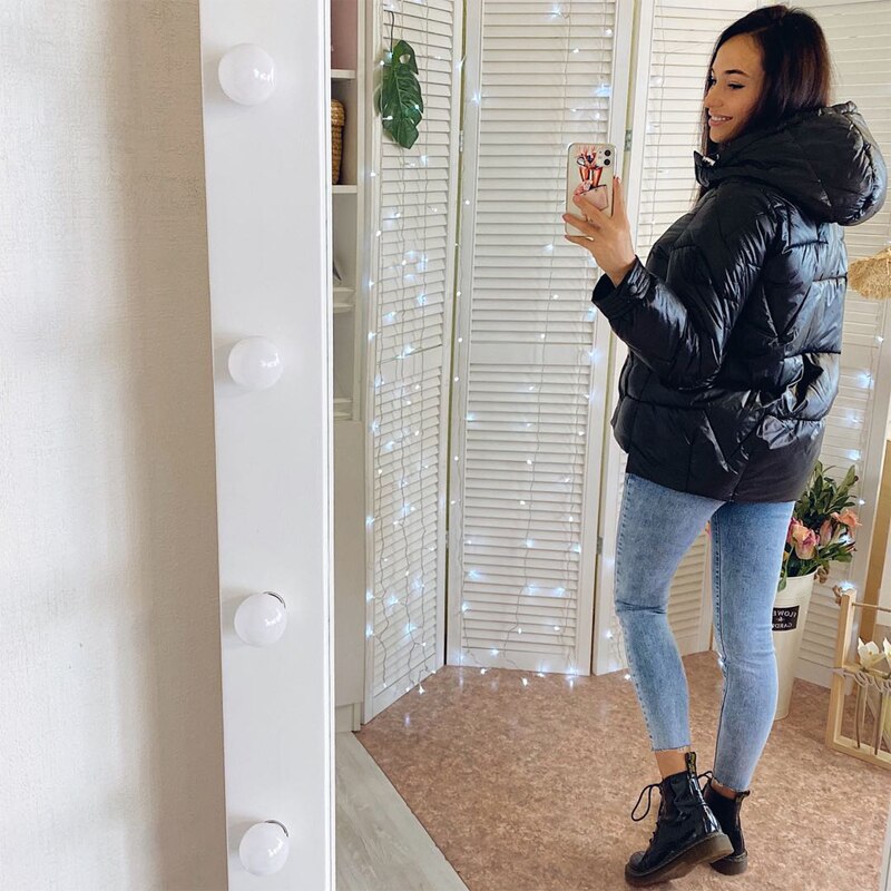 Kvinner vinterjakke parkas ungdom slank hette dame parkas jakke casual street varm høst vinterjakke jakke