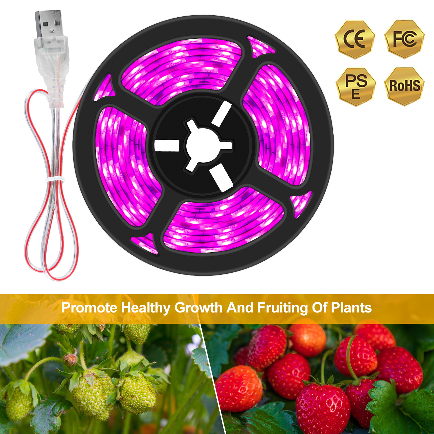 Usb vokse stripe lys 60 leds/m full spekter phytolamp 0.5m 1m 2m 3m 5v phyto teip til veksthus hydroponiske planter dyrking