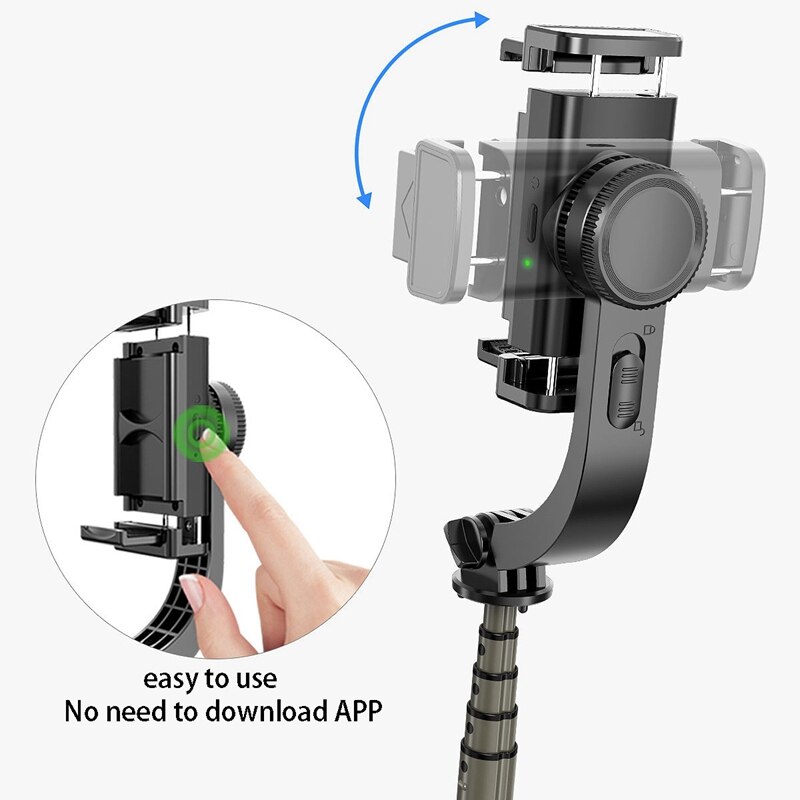 Foldable Stabilizer with Bluetooth Wireless Remote Control,360 degree Rotation Portable Retractable Selfie Stick Tripod