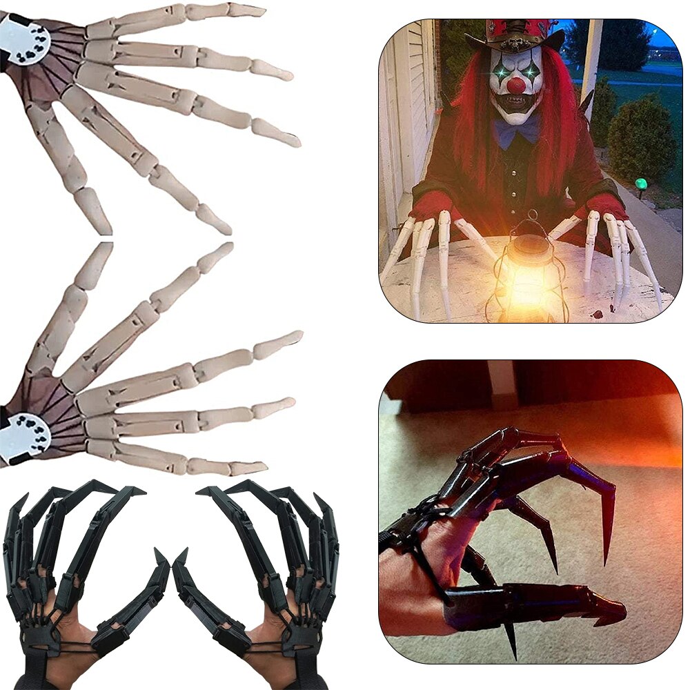 3D Printed Halloween Articulated Fingers Extensions Flexible Joints Movable Wearable Long Fingers Decoration Props Claw Cosplay