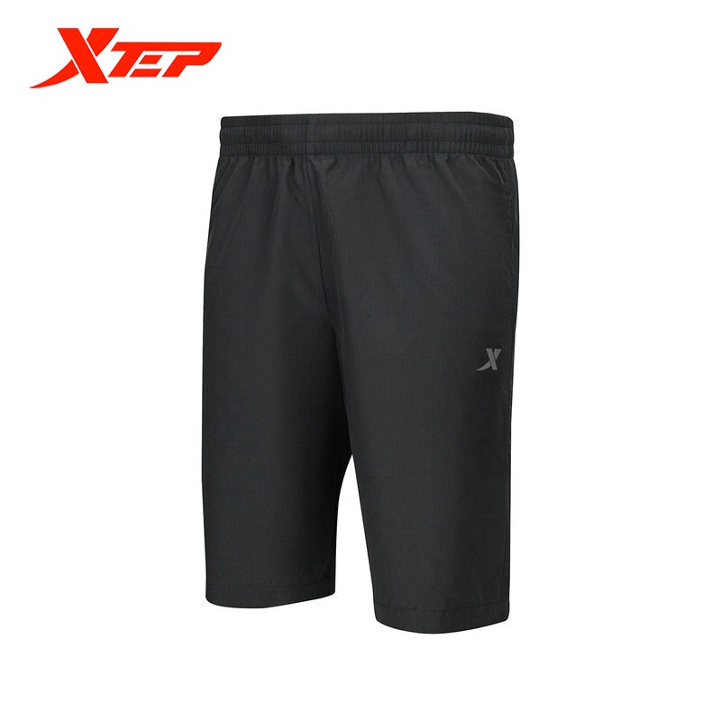 Xtep Men's Spring Sports Shorts Men's Running Shorts Woven Breathable Pants Men's Washed Quick-drying Shorts 879229670088: black / L