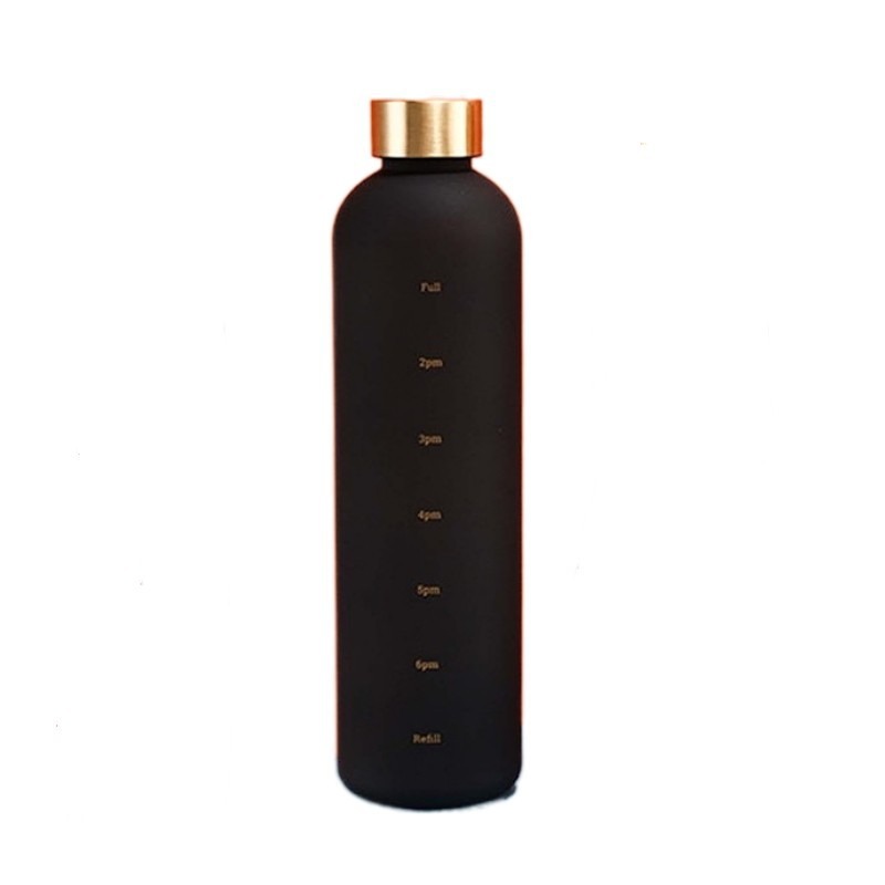 1l vattenflaskor med tidsmarkör 32 oz fitness sport utomhus resor bärbara läckagesäkra dricksglas bpa-fria frostade dryckesflaskor