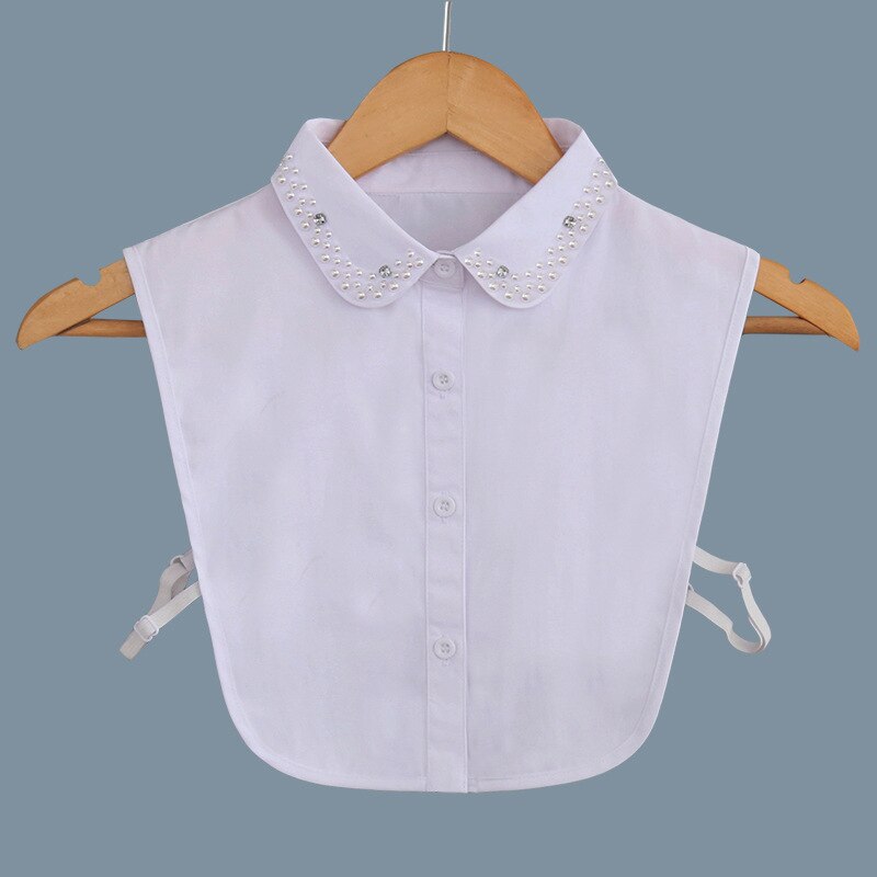Vrouw Nep Kraag Shirt Voor Vrouwen Wit Effen Kleur Collares Afneembare Kraag Half Overhemd Valse Kraag Das Accessoires: Default Title