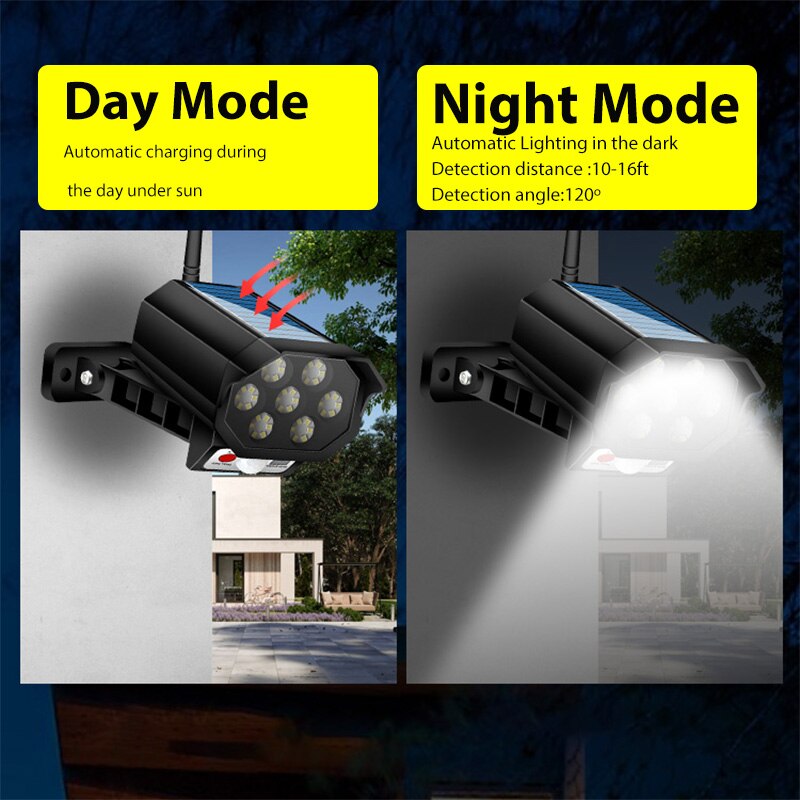 Solar Light Outdoor Simulation Monitor Solar Wall Lamp with Sensor Simulation Infrared Waterproof IP65 Flood Light for Garden