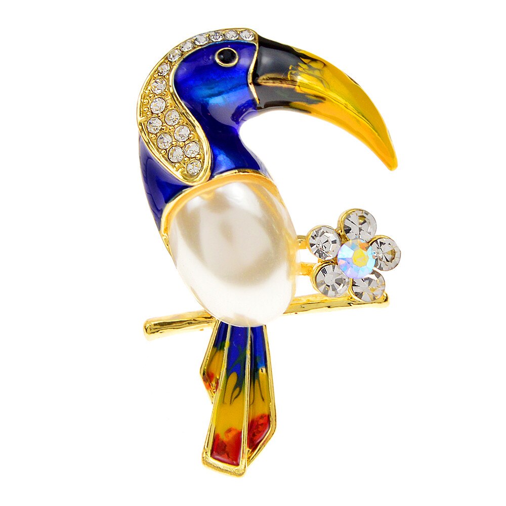 Cindy xiang strass-papageienbroschen für damen, perlen-Ebene-vogel-schmuck, emaille-accessoires