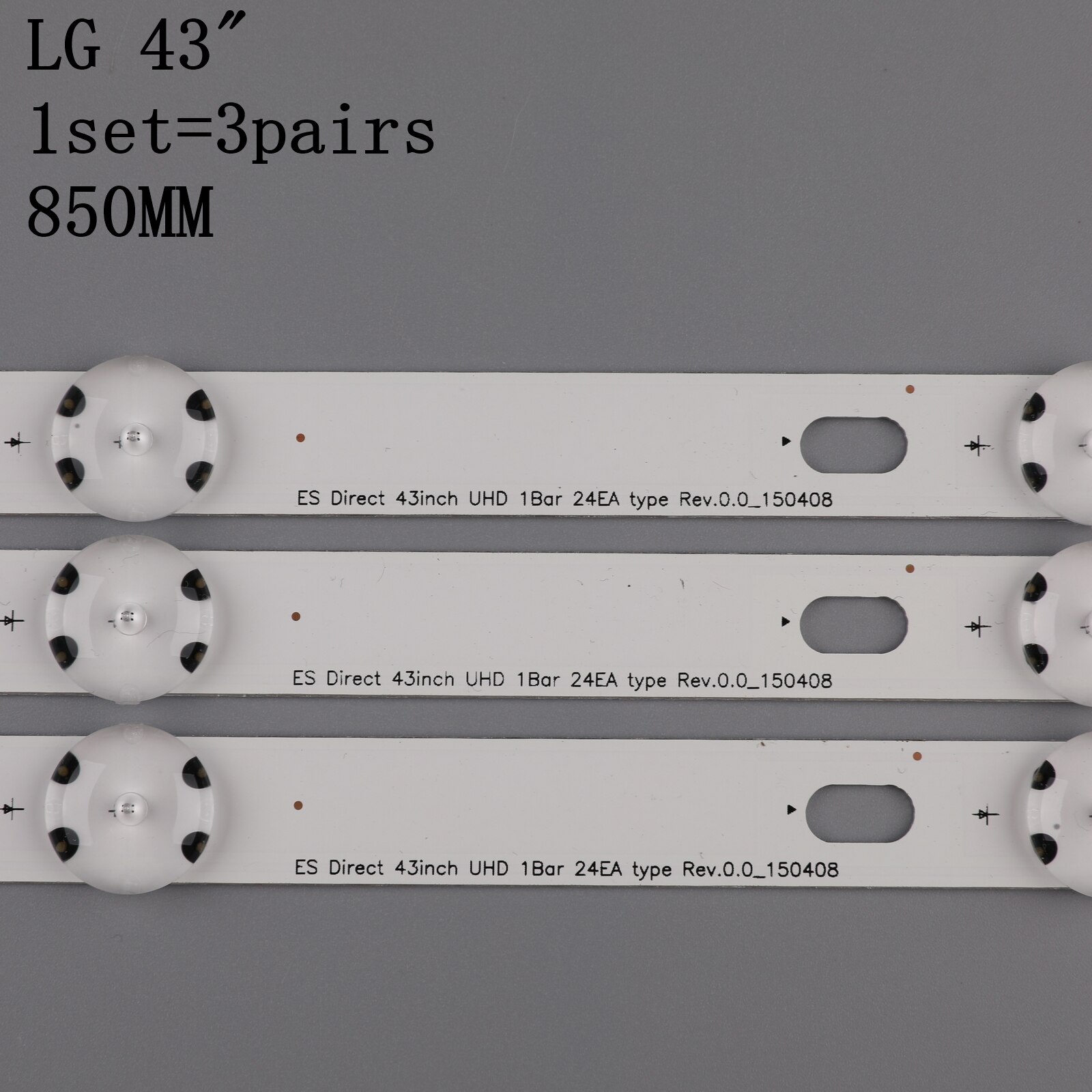 (Neue Bausatz )3 Stck 8LED 850mm LED-hintergrundbeleuchtung streifen für LG 43UH6030 43UF640 HC430DGN-SLNX1 UF64_UHD_A 43LH60FHD EAV63192501