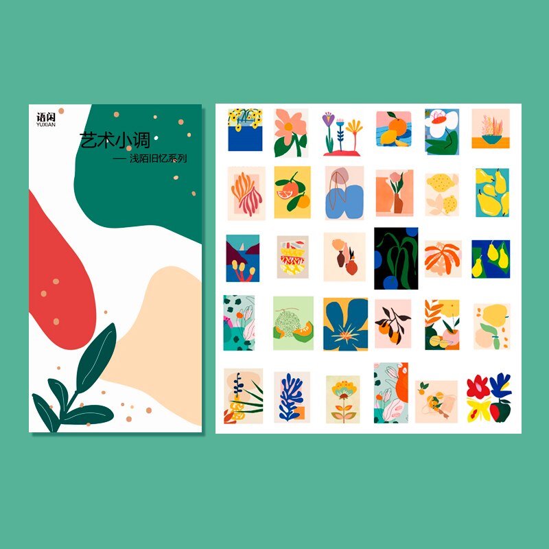 60 stk årgang gammelt minne blomst poesi serie dikt washi papir klistremerke dekorasjons klistremerker gjør selv dagbok scrapbooking etikett klistremerke: C