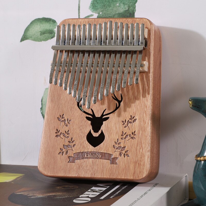 Liyin-kalimba de 17 teclas, piano de pulgar de cuerpo de caoba, 17 llaves, instrumento Musical mbira de la mejor y buen sonido: Nature Deer