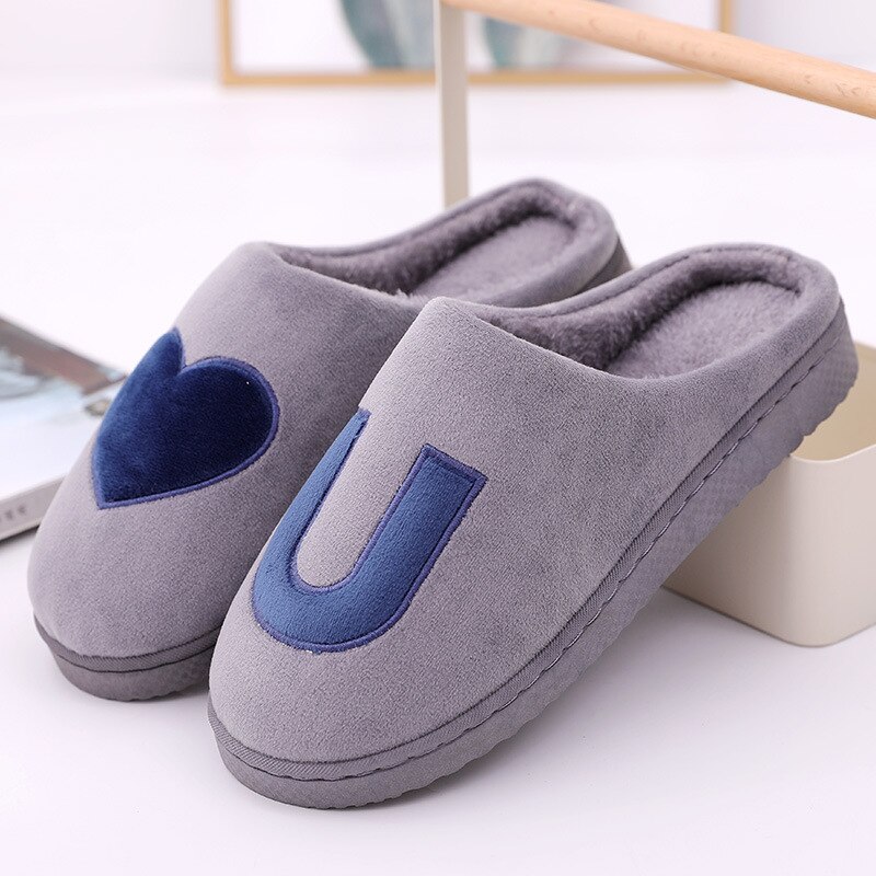 Menn innendørs tøfler vinter tøfler elsker gulv sklier vinter varme tøfler par sklier vinter bomull varme sklier