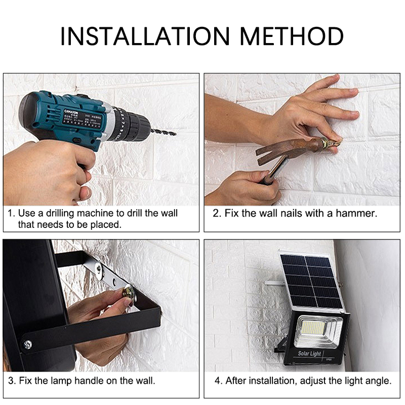 LED Solar Light 10000mAh IP67 Super Bright Solar Lamp Cell Large Battery Capacity Panel Outdoor For Garden With Rremote Control