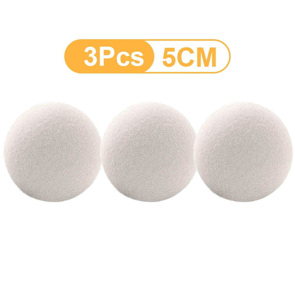 Herbruikbare Wol Droger Ballen Natuurlijke Stof Wasserij Bal 3/4/5Cm Thuis Wassen Ballen Wasmachine Accessoires wasdroger Tool: 3 Pcs 5cm