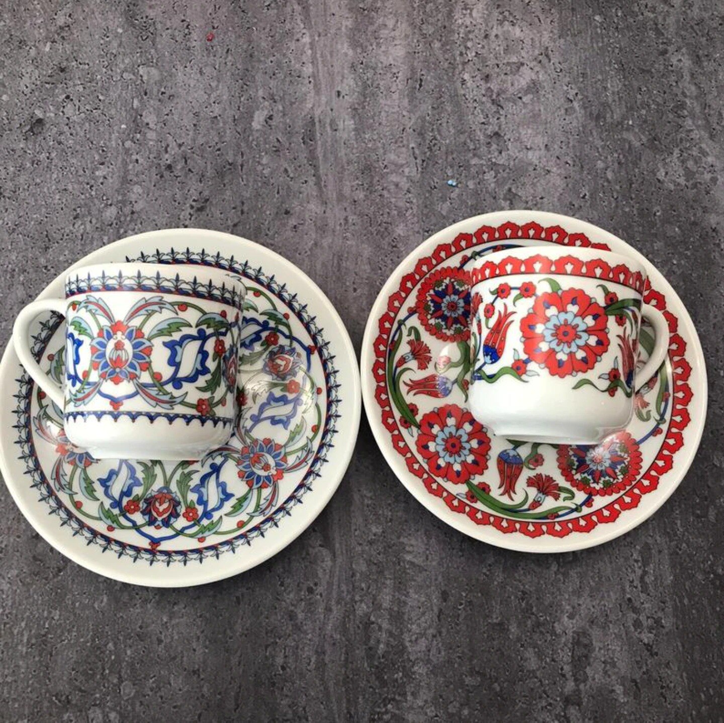 Juego de 2 tazas de porcelana de café turco, tazas de café de cerámica tradicional, la mejor decoración del hogar, de Espresso tgürk kahvsi