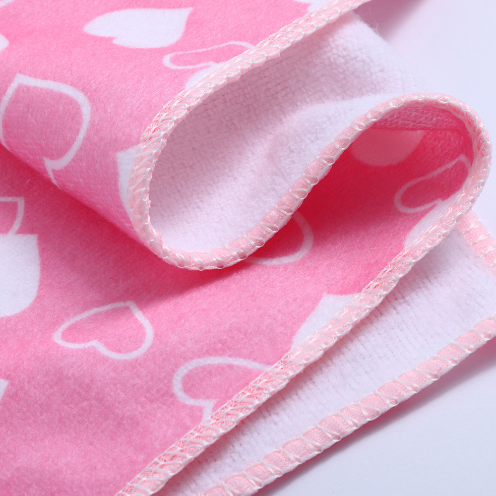 Offre spéciale 25x50 cm taille douce microfibre serviette absorbante enfant bébé coeur motif impression main et visage serviette @ P