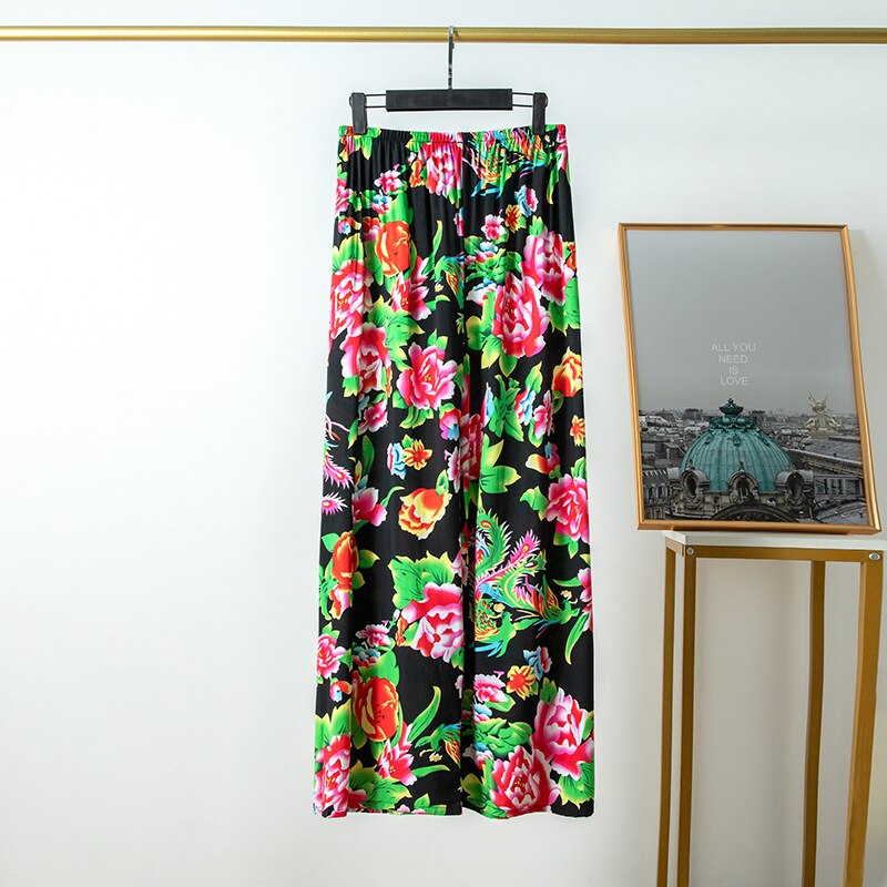 Pyjama en coton et lin pour femmes, style décontracté, confortable et fin, pantalon à jambes larges, pour la maison, en rayonne, grande taille: 017
