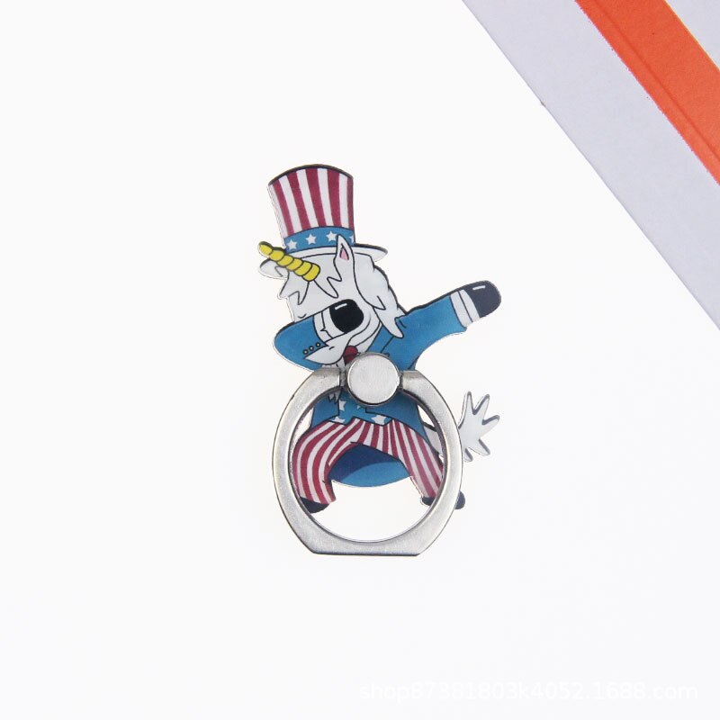 Acryl Karikatur Einhorn praktisch Ständer Halfter Einhorn Finger Ring Handy, Mobiltelefon Smartphone Halfter Stehen Für IPhone Huawei Alle Telefon