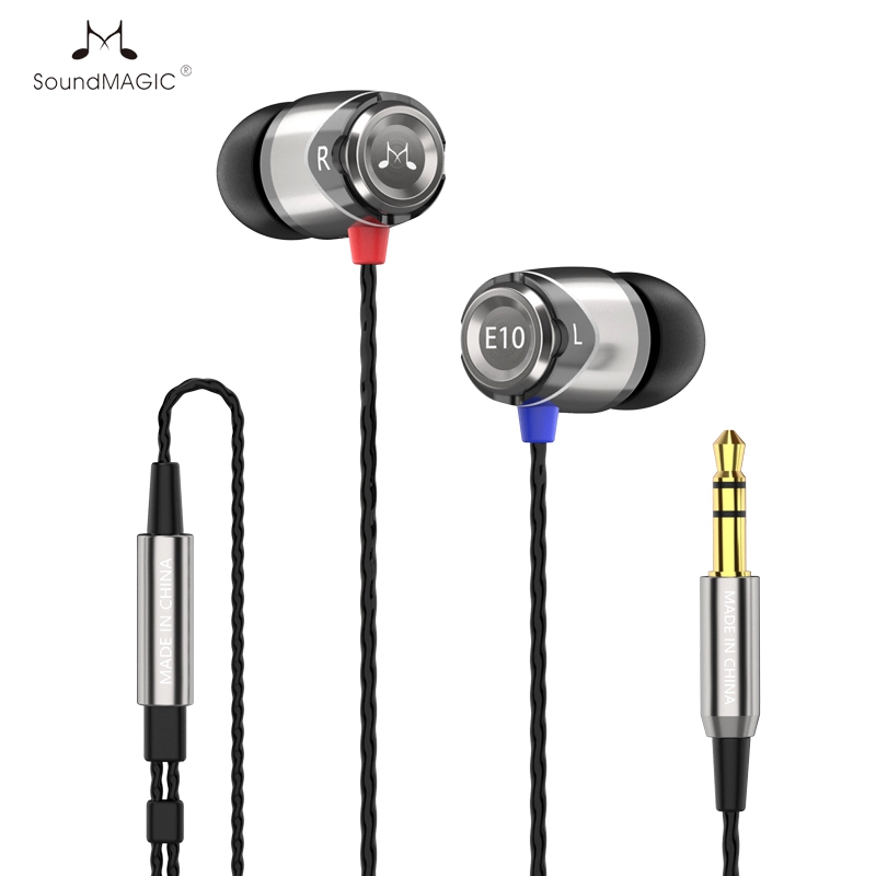 SoundMAGIC-auriculares intrauditivos E10 con cable, estéreo HiFi de graves potentes: Gun-Black