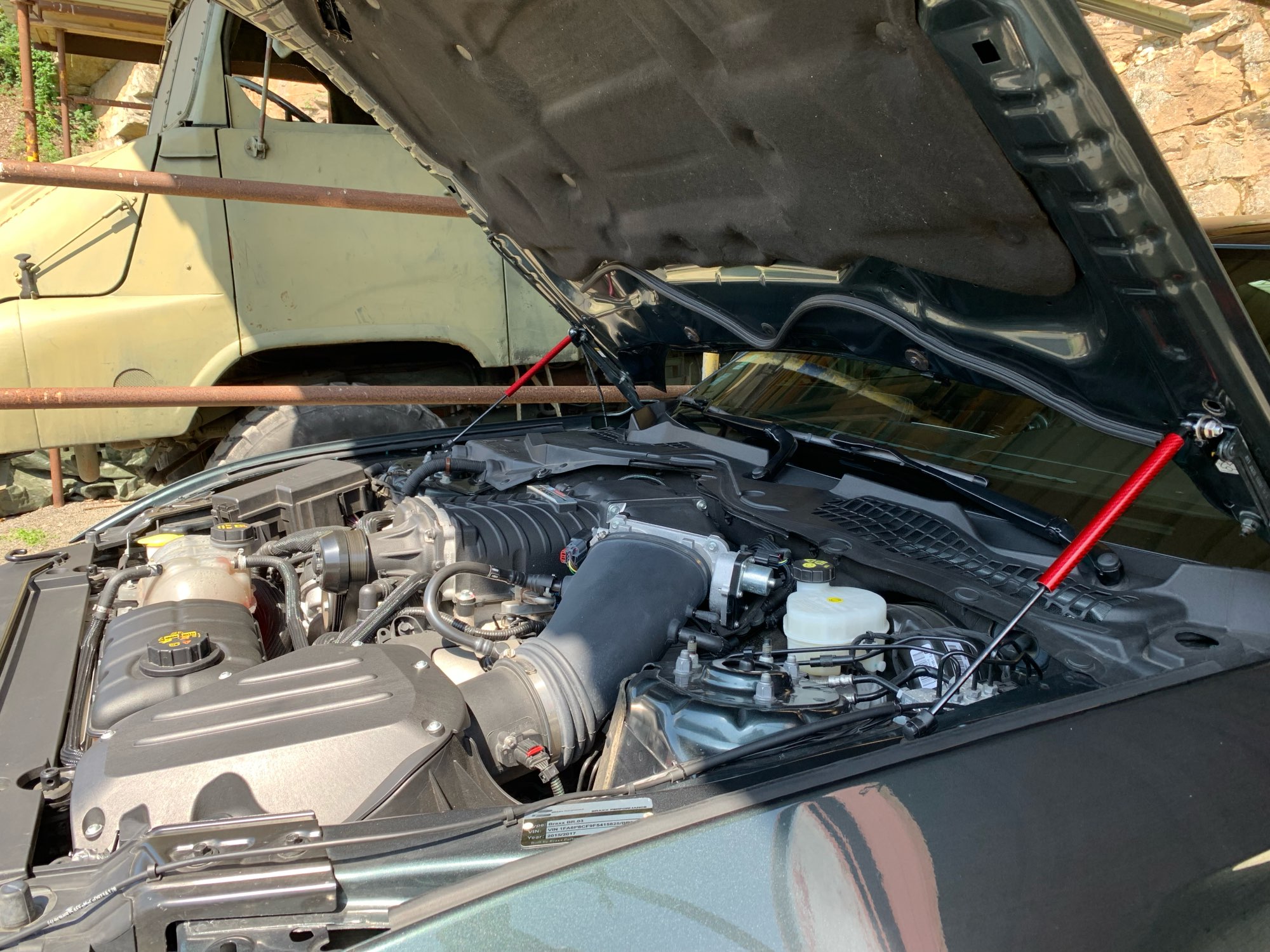 Gas Struts Lift Support Shock Damper for Ford Mustang MK6 Absorber Carbon Fiber Auto Front Bonnet Hood Modify