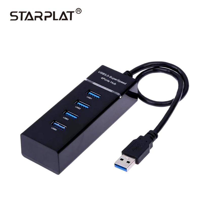 Starplat Usb Hub 3.0 4 Poorten Micro Usb 3.0 Hub Splitter Met Power Adapter Usb Hab Hoge Snelheid 5Gbps usb Splitter 3 Hub Voor Pc