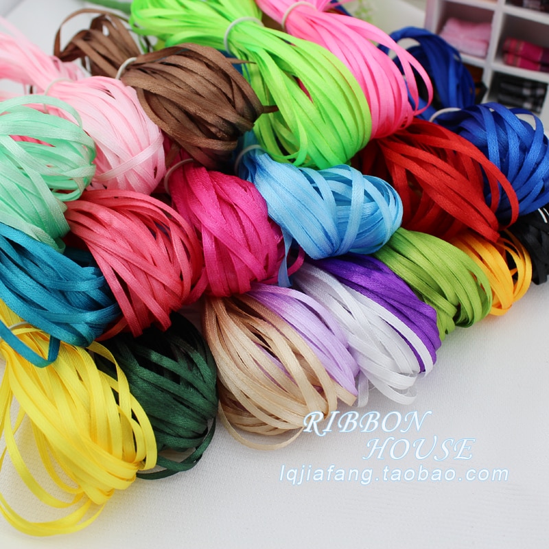 30 soorten Kleuren (20 meters/partij) 1/8 "(3mm) enkel Gezicht Satijnen Lint Singels Decoratie Kerst Accessoires DIY Linten