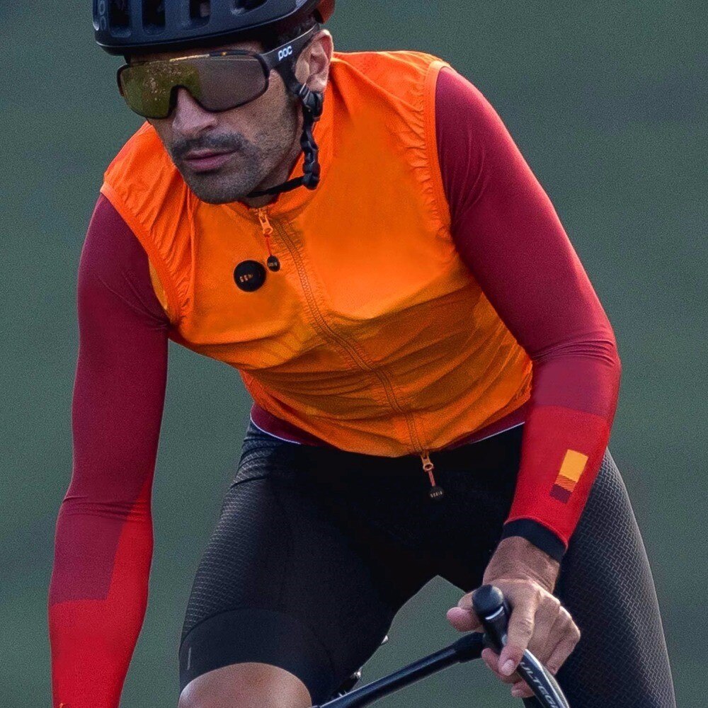 Chaleco cortavientos de ciclismo para hombre y mujer, chaleco cortavientos para ciclismo de montaña, color naranja, , PRO team,