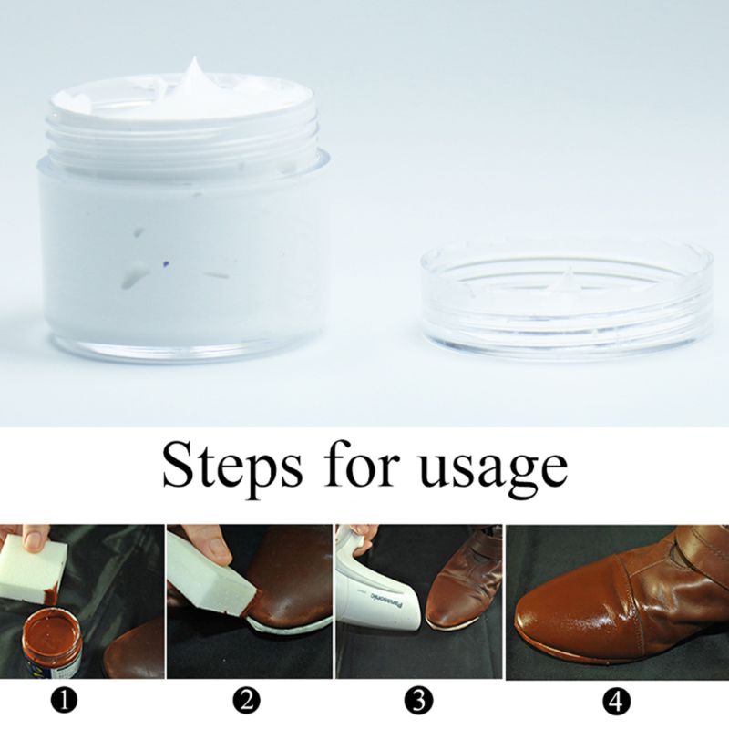 50ml White Leather Paint Shoe Cream Coloring for Bag Leather Dye Repair Leather Sofa Bags Shoes Clothes Shoe Cream Acrylic Paint