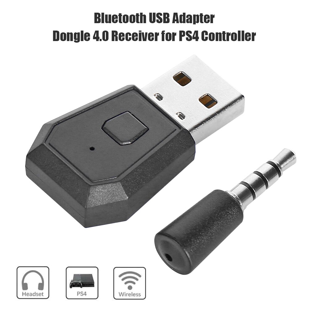 Portable Game Accessory Mini USB Headset Bluetooth 4.0 Adapter Dongle Receiver for PS4 Controller fit for ANY Bluetooth Headsets