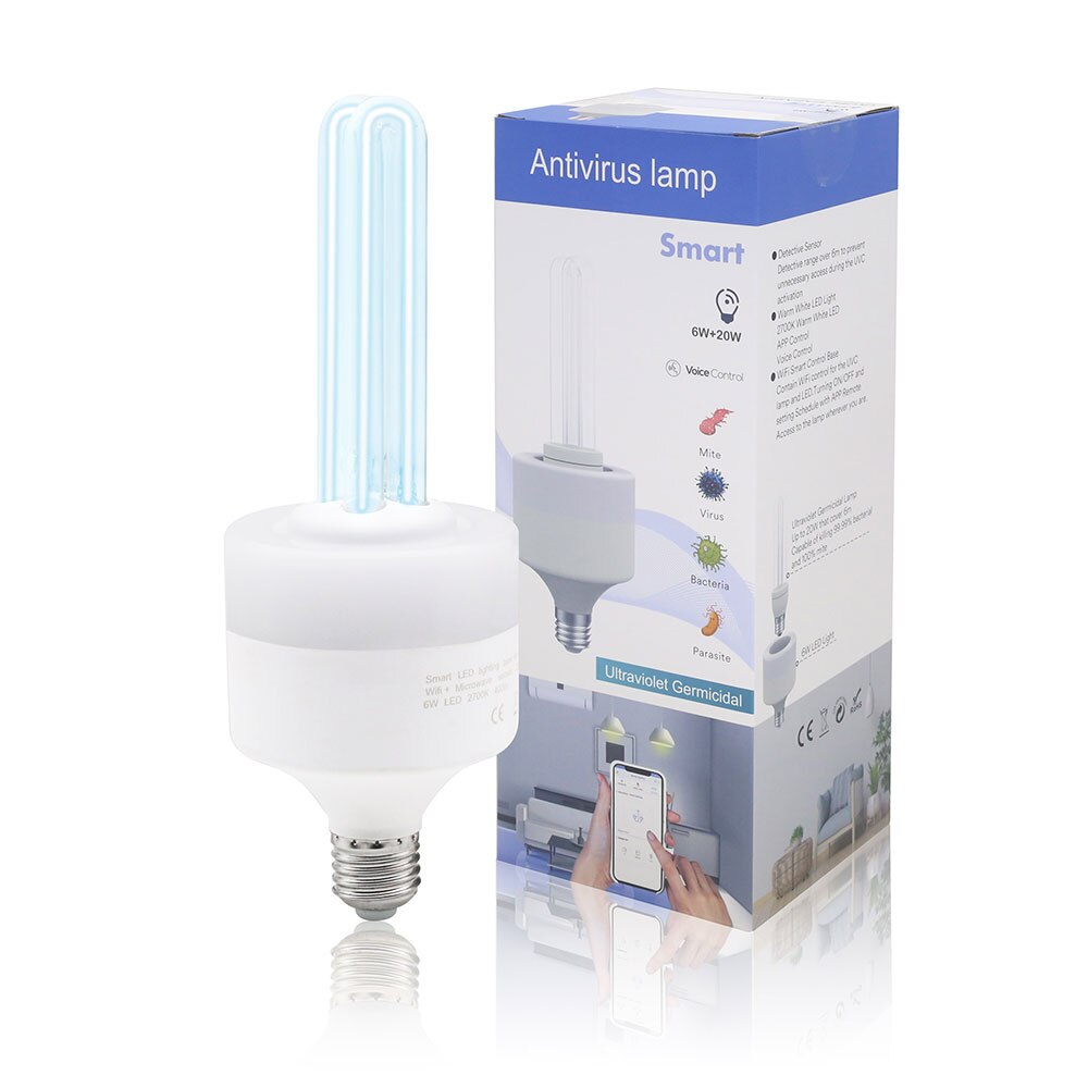 Wifi pære lampe & led  e27 smart kropssensor google home alexa