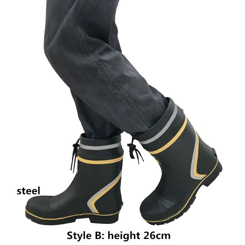 Steel Toe Anti-puncture Rubber Waterproof Boots Safety Non-slip Rain Water Shoes Men Aqua Wader Fishing Garden Car Wash Farm Mud