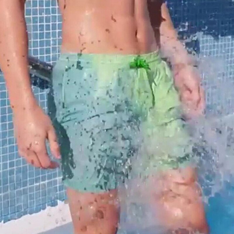 Zmieniające kolor spodenki plażbyć winnym męskie szybkoschnące stroje kąpielowe spodenki plażbyć winnym pływanie spodenki surfingowe różbyć winnym robić niebieskiego XXL