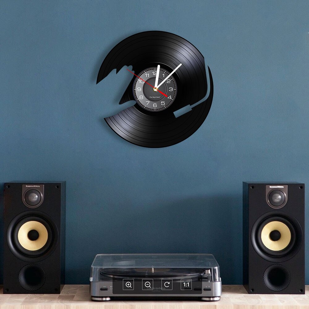 Dj musik vinylskiva lp väggklocka klocka 3d nattljus fest danshall dekor vintage klocka musikklubb för dj