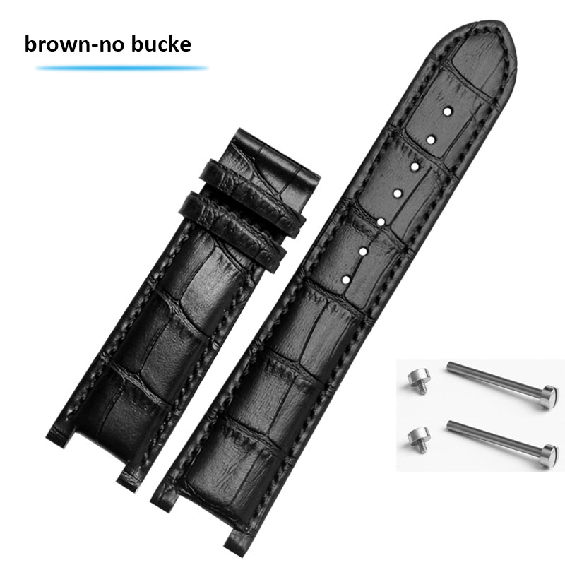 Bracelet de montre en cuir cranté 20*11mm 22*13mm pour GC Guess Passa véritable Lleathe chaîne de montre étanche hommes femmes: Noir Antique / 18mm