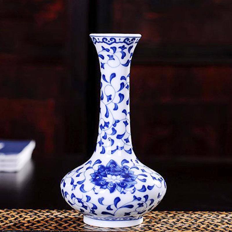 Keramische Vazen Traditionele Chinese Blauw En Wit Porselein Voor Bloemen Een Patroon