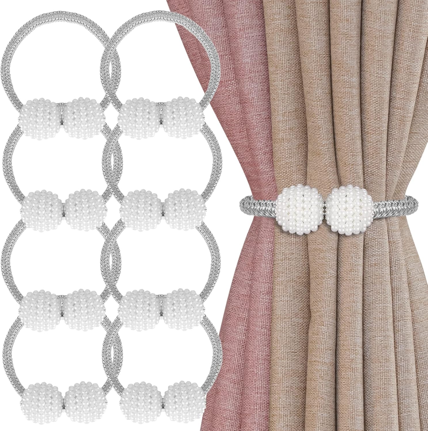 1 STKS 2 STKS Parel Magnetische GordijnClip Opknoping Bal Gesp Gordijn Houder Tie Terug Gesp Clips Tie Terug Gordijn Decor Accessoires