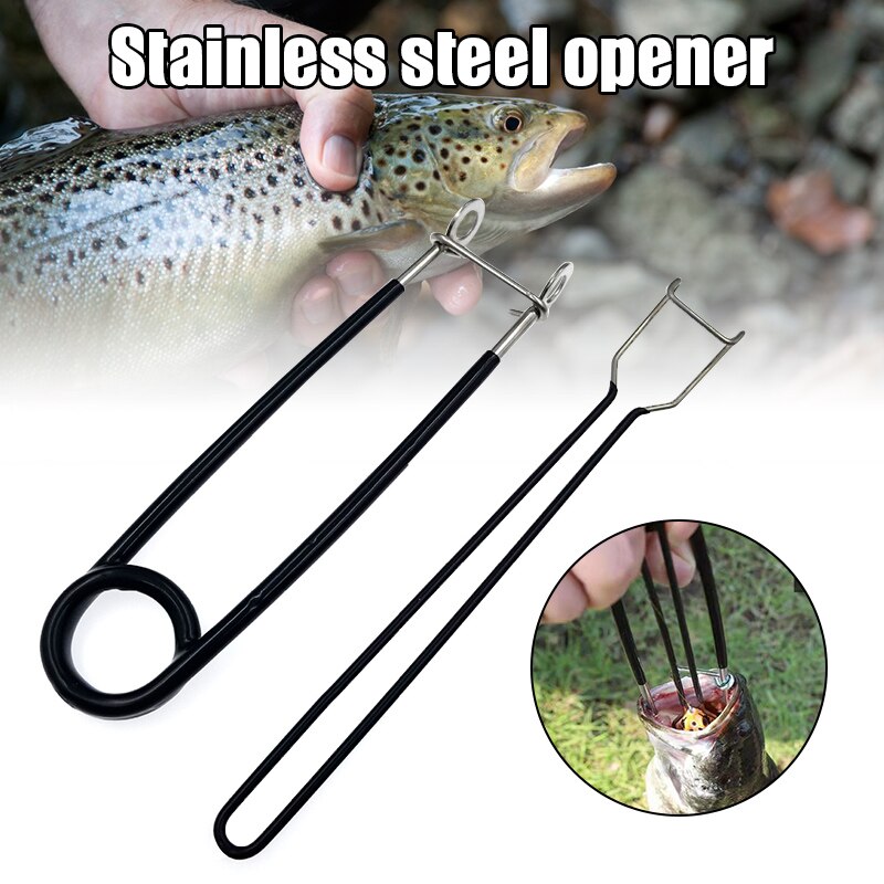Good Healthy 2pcs Stainless Steel Fish Mouth Spreader Piler Opener Fish Hook Remover Extractor Kit Fishing Tackle Tools