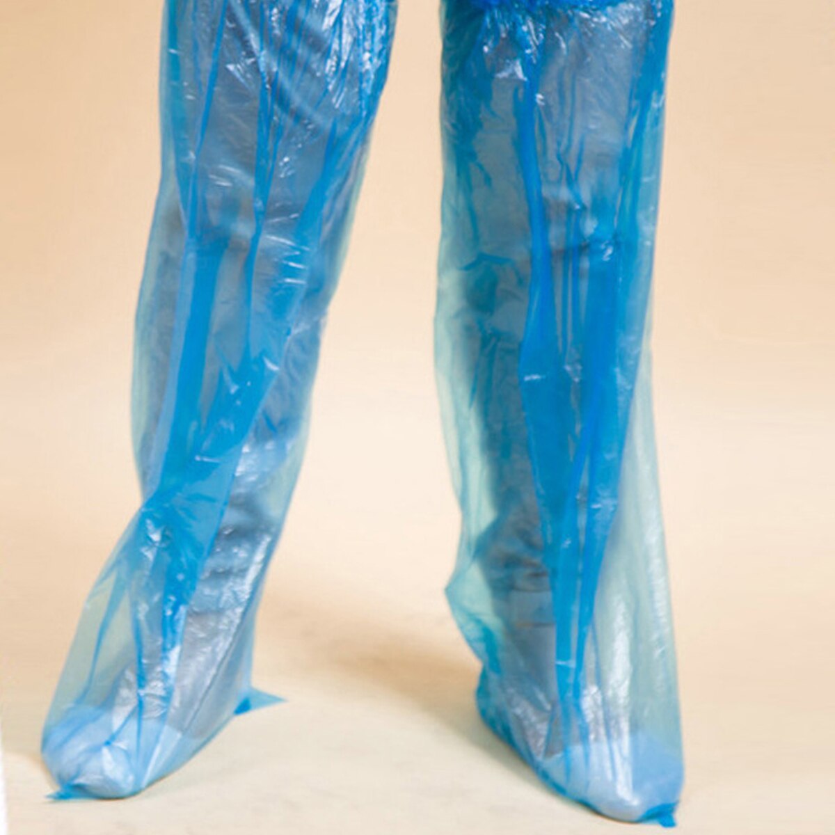 1 Pair Disposable Shoe Covers PE Waterproof Overshoes Rainproof Long Tube Protective Shoe Covers