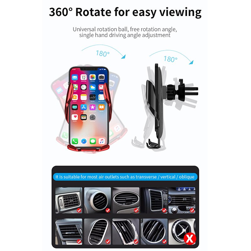 Universal gravity car mount for mobile phones - car air vent clip stand with gps support for iphone 1112, samsung 13 x