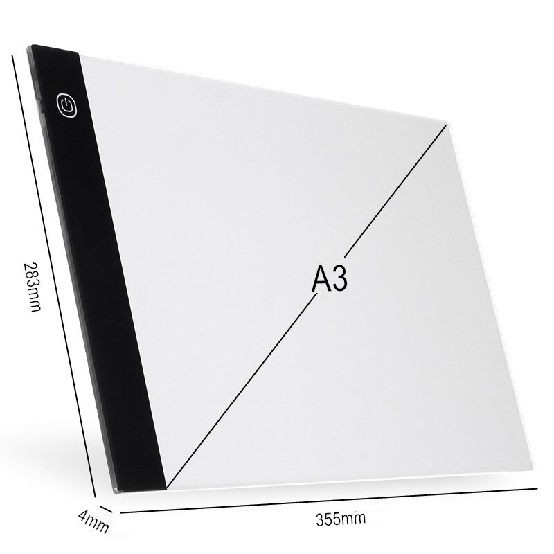 LED Light Box Drawing Tablet - A3 Size - Stufenlose Dimming - USB Powered Graphics Pad: Black