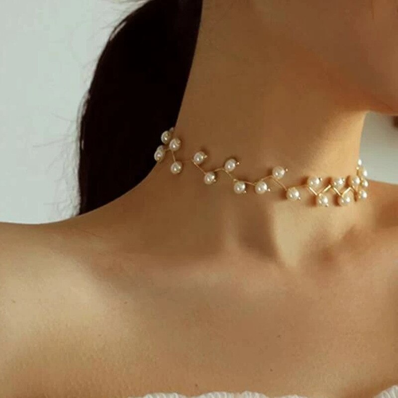 Collarbone Contracted Chain Wedding Dress Collar Choker for Women Cute Girl Neck Accessories: C20-07-18