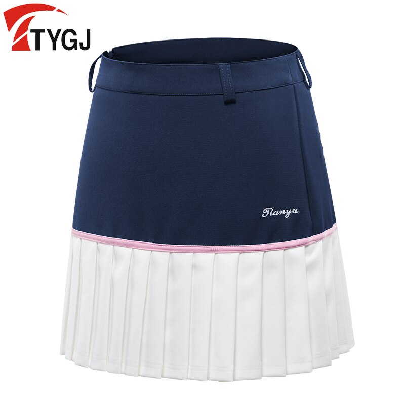 Kvinder plisseret kort nederdel patchwork anti-lys tennis badminton mini nederdel åndbar rynke mini kjole xs-xl  d0814