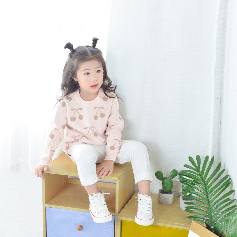 BP Style cerise modèle rose et bleu pull haut pour bébé fille enfants cerise tricoté pull chemise