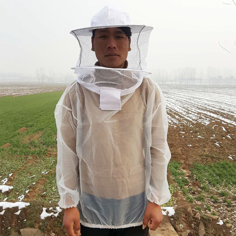 Professionelle Imker Jacke transparent Ultra-Dünne Leichte Atmungsaktive Bienenzucht Schutz Anzug Ausrügestochen mit Mit Kapuze Vei