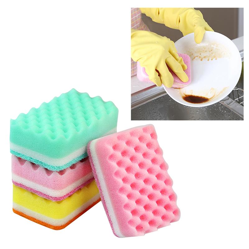 10pcs Scrub Sponge High-Density Kitchen Cleaning Pad Household Scouring Pad Dishwashing Sponge Sponge Cloth Dish Washing Sponge