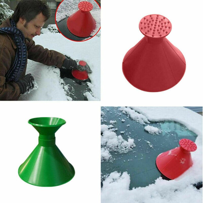 Mini Car Windshield Magic Ice Scraper Tool Cone Shaped Outdoor Funnel Remover
